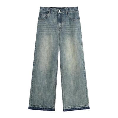 YUZI鱼子直筒复古牛仔裤子渐变