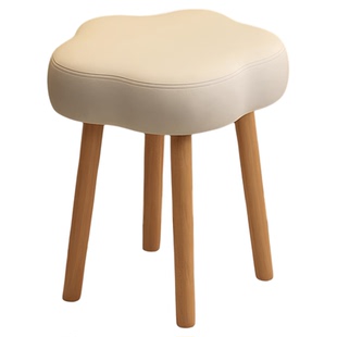 奶油风化妆凳梳妆台凳子女生卧室云朵椅子实木简约美甲专用高级感