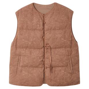 布小匠原创设计棉麻提花夹棉马甲女款新款冬季新中式国风禅意马夹