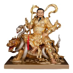 台湾贴金纯铜真武大帝神像家用供奉武当山玄天上帝玄武祖师爷摆件