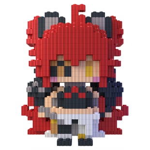 同人二创绝区零白祇重工积木人仔系列高难度拼装小颗粒手办3d模型