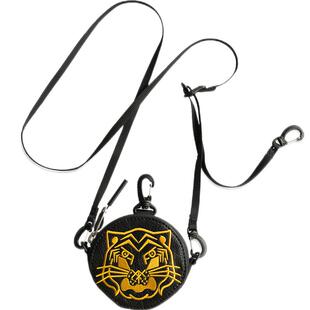 【虎虎生威】MYBRANDORIGINAL尼龙拼接牛皮镜头盖圆饼零钱包Q4029