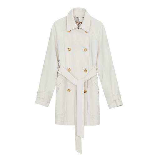 谜底中长款风衣女士秋季新品通勤风简约双排扣外套243ME1183