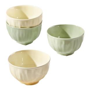 奶油风米饭碗家用2026新款高颜值陶瓷吃饭碗盘子特别好看的小碗