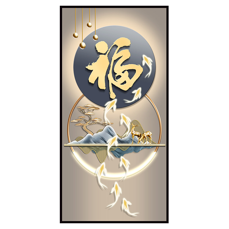 玄关装饰画入户正对门自粘墙贴画