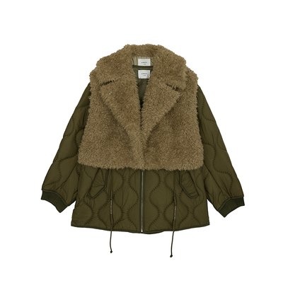 AMERI羊羔绒马甲绗缝温暖长外套