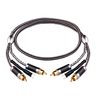 杨阳 发烧唱臂信号线单晶铜纯银双莲花带地线LP黑胶RCA唱机音频线