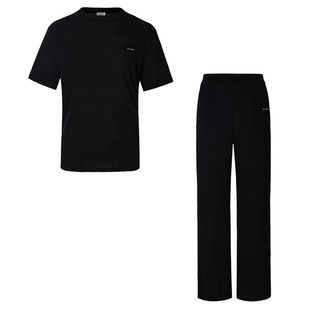 SILKY MIRACLE男士NUDE新款针织睡衣宽松短袖长裤桑蚕丝家居服