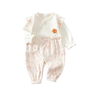 新生儿婴儿连体衣春秋初生宝宝衣服纯棉a类满月女宝公主春装52码9