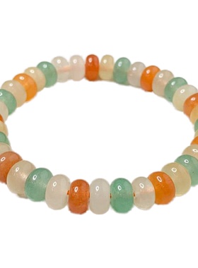 天然东陵玉手串算盘珠串玉石手链