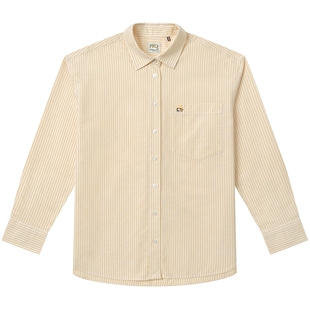 Hazzys哈吉斯长袖衬衫女春季条纹牛津纺衬衣时尚休闲宽松上衣外套