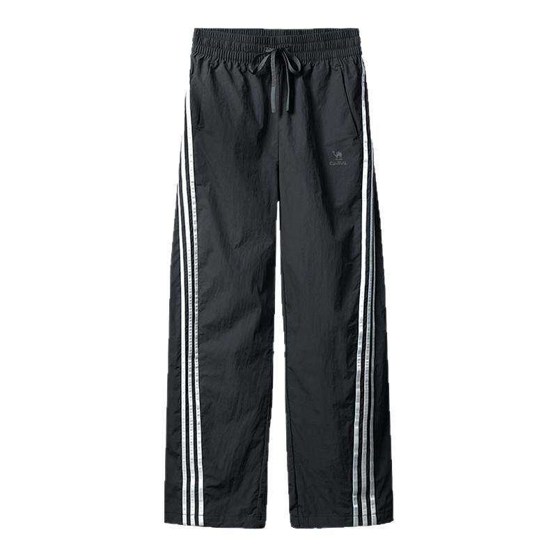 骆驼漫游运动休闲长裤女美式复古三条纹扭扭裤夏季宽松直筒工装裤