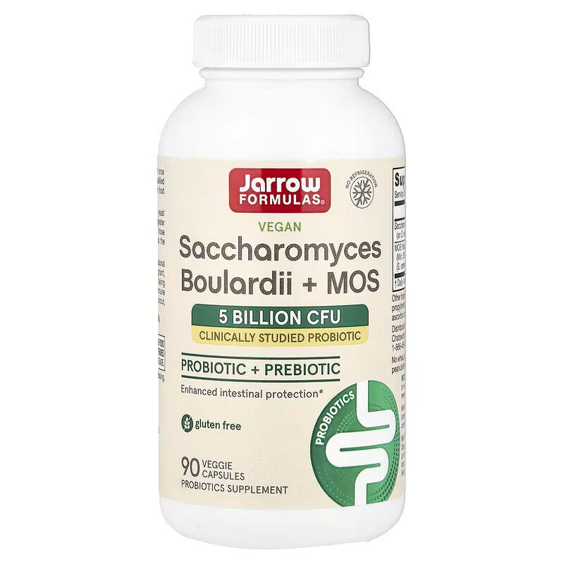 美国Jarrow Boulardii+MOS布拉迪酵母菌甘露寡糖益生菌180粒Vegan