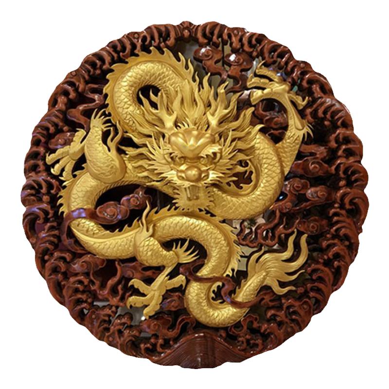 纯手工雕刻东阳木雕背景墙挂件