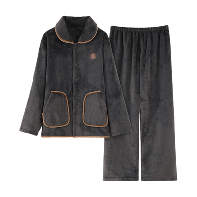 冬天青少年珊瑚绒抗静电男士睡衣