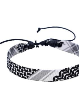 阿拉伯围巾风格编织手链原创手工