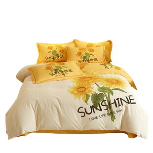 高端加厚纯棉磨毛四件套100全棉床单被套床笠款秋冬床上用品被罩4