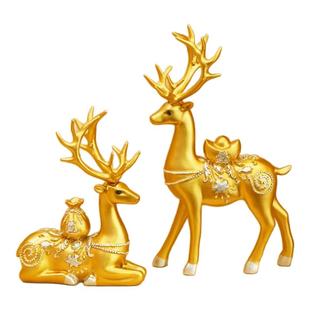 招财鹿桌面摆件轻奢高档入玄关客厅电视柜酒柜乔迁新居葫芦装饰品