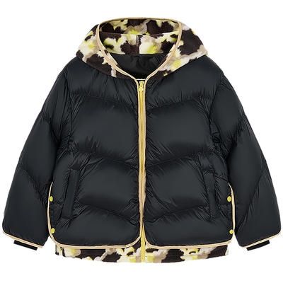 [沐言同款]woobaby儿童羽绒服假两件95白鸭绒抗菌加厚25冬季外套