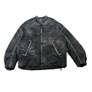 新中式国潮冬装男士立领羽绒服盘口设计加厚保暖90白鸭绒外套高级