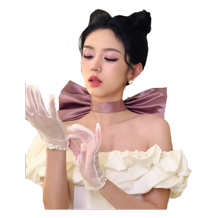 万圣节头饰汤姆的梦中情猫蝴蝶结儿童猫耳朵假发发包女脖颈链发饰