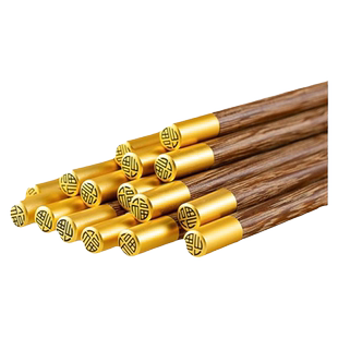 唐宗筷鸡翅木筷子家用高档新款抗菌防霉长儿童12双油炸耐高温防滑