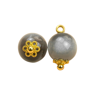 旗袍盘扣扣子圆形小玉珠复古仿玉石流光扣国风民族汉服装饰树脂扣