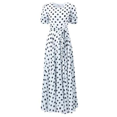 2025新款惊艳白色波点大摆雪纺裙