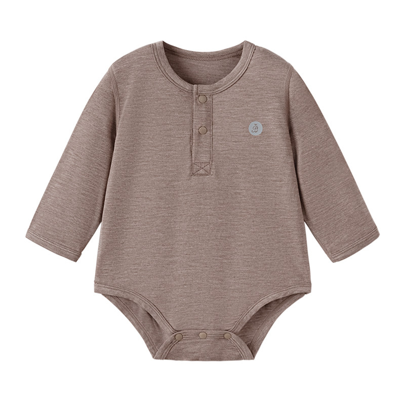 babylove婴儿包屁衣秋冬季打底宝宝三角哈衣轻薄爬服纯色居家睡衣
