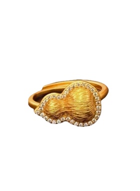 法式复古轻奢精致拉丝葫芦戒指