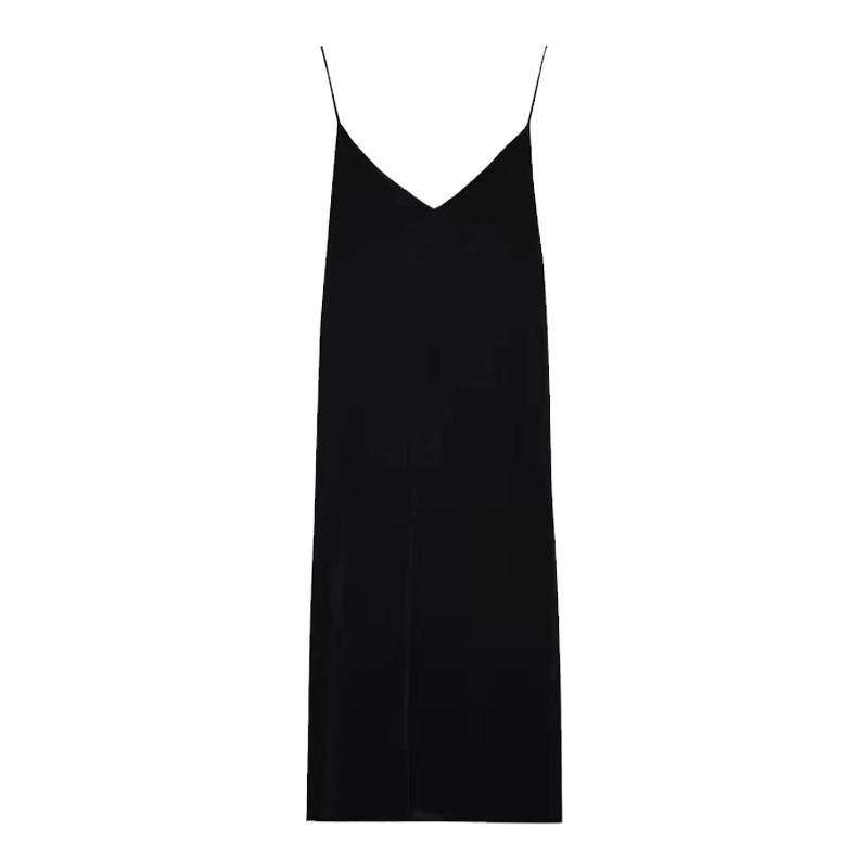 春季2025年新款加绒金丝绒吊带连衣裙女中长款宽松裙子两件套长裙