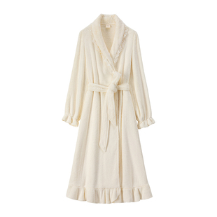 RoseTree法兰绒睡袍冬季加厚女士长款浴袍珊瑚绒睡衣2025新款