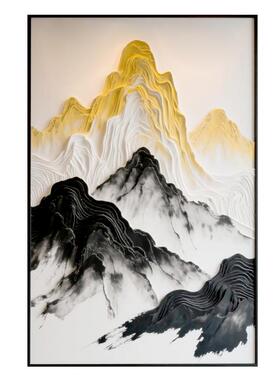 入户玄关挂画日照金山壁画新中式酒店客厅大堂走廊过道大气装饰画