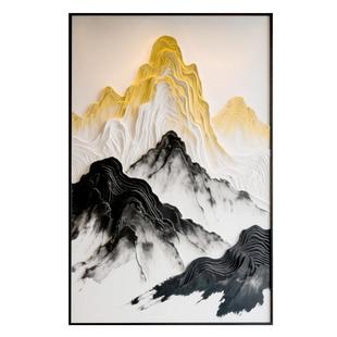 入户玄关挂画日照金山壁画新中式酒店客厅大堂走廊过道大气装饰画