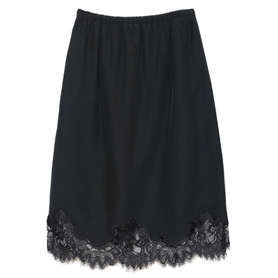 Carolingian静奢row气质！日本进口醋酸拼接蕾丝半裙 精工半身裙