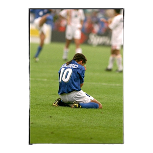 巴乔装饰画 梅西晶瓷画挂画意大利国家队94年世界杯C罗玄关壁画