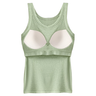 外穿带胸垫针织螺纹吊带背心女夏季纯色内搭冰丝莫代尔打底衫上衣