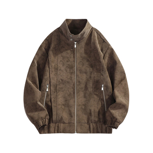班尼路SK美式复古飞行皮夹克2026新款立领休闲风皮衣工装外套男YS