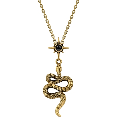 周大福独白复古黄金灵蛇吊坠