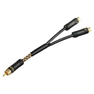 镀银音响改装一分二音频线二公一母 2母1公RCA莲花头无损切换信号