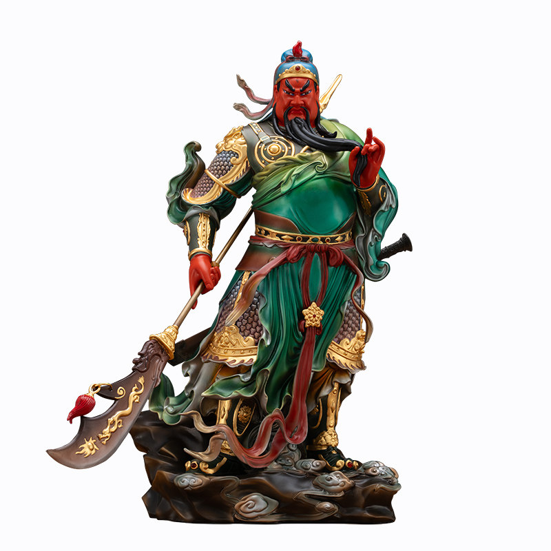 伽蓝韦陀菩萨佛像武财神关公韦驮左右护法神像寺庙家用供奉摆件