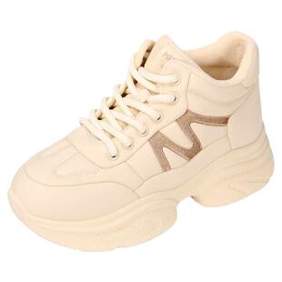 木林森女鞋2025冬季新款厚底增高老爹鞋女保暖高帮棉鞋运动休闲鞋