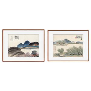 风色齐白石山水画中式客厅装饰画