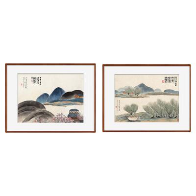 风色齐白石山水画中式客厅装饰画