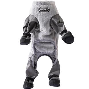 狗狗防尘裤暖绒四脚全包泰迪贵宾小型幼犬秋冬外出保暖宠物防脏裤