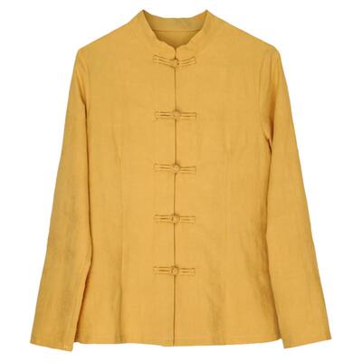 长袖开衫民族风汉服盘扣纯棉茶服
