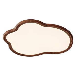 箭牌中古风云朵卧室灯2026新款胡桃木纹色全光谱儿童房间吸顶灯具