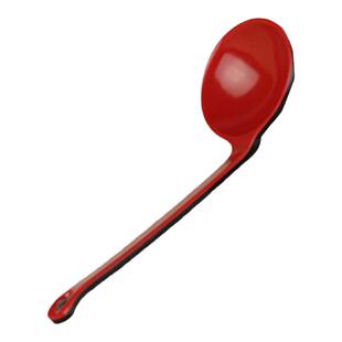 高级日式黑红龟背龟壳汤勺 味千拉面长柄勺子 塑料美耐皿仿瓷餐具