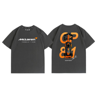 2026迈凯伦F1车队皮亚斯特里81号赛车签名周边短袖夏男纯棉T恤衫