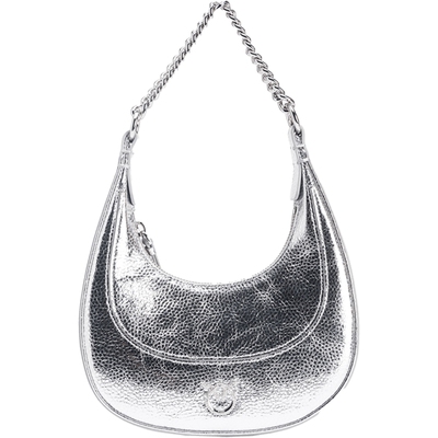 金属感纹理腋下半月包